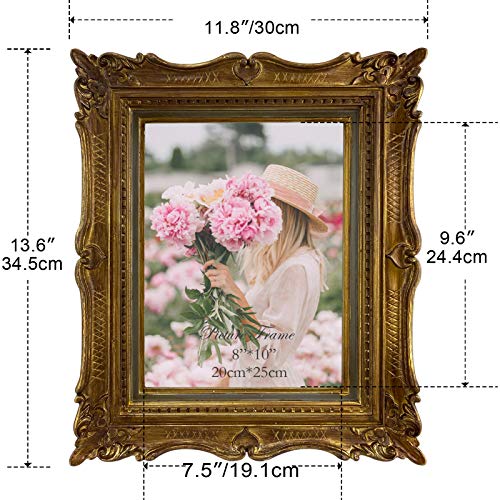 PHAREGE 8x10 Vintage Bronze Picture Frame, Ornate Antique Picture Frame for 8 by 10 Wedding Photo, Photo Frame Displays Horizontally or Vertically On Tabletop - Image 2