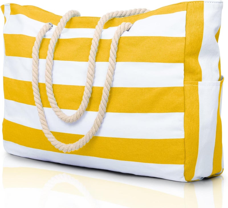 Becokan Beach Bags for Women, Large Waterproof Beach Tote Bag with Zipper Beach Bags Waterproof Sandproof Swim Pool Bag Large Tote - Image 1