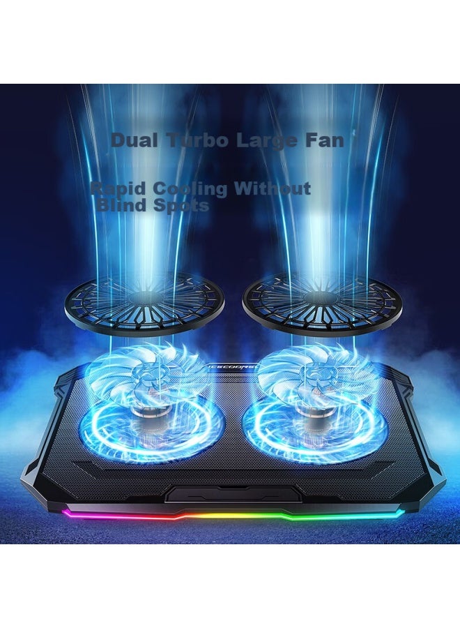 ICE COOREL Core Ice F8 Laptop Cooler, Adjustable Speed Fan, Cooling Base, Rgb Lighting Elevated Stand, Compatible With Lenovo, Colorful, Huawei, And Mechanical Keyboards - Image 3