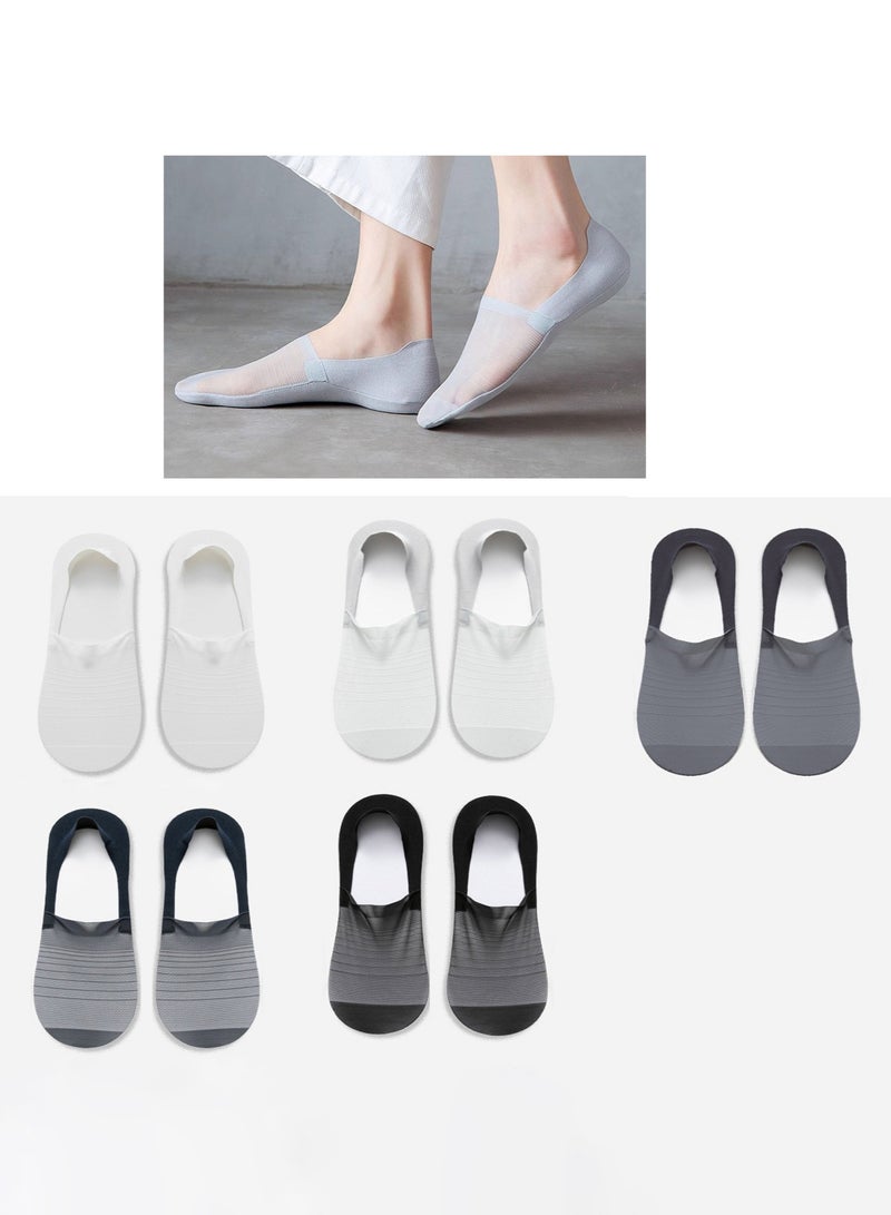 Men'S Socks, 5 Pairs of Invisible Socks, One Size Fits All  - Image 1