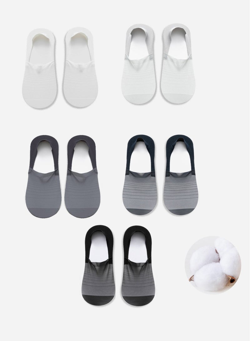 Men'S Socks, 5 Pairs of Invisible Socks, One Size Fits All  - Image 3