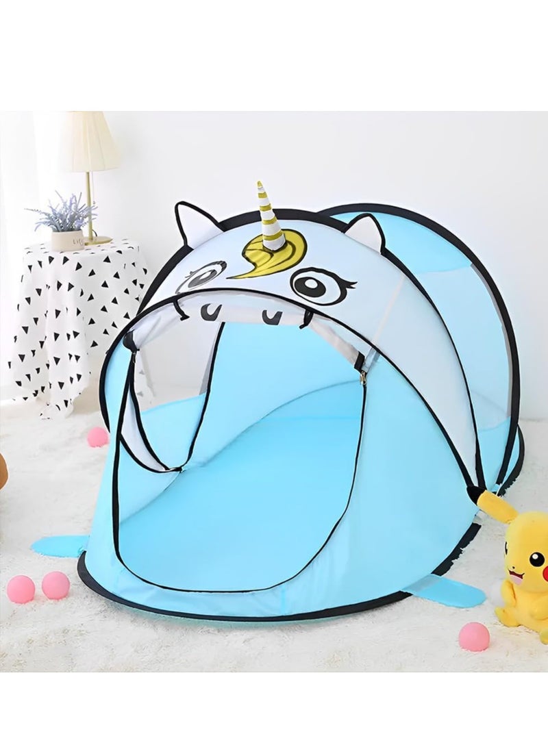 Generic Kids Portable Pop up Play Tent, Automatic Setup Outdoor and Indoor Fun House with Net Anti Mosquito Instant Foldable Playhouse Beach Carrying Bag for Girls Boys  - Image 1