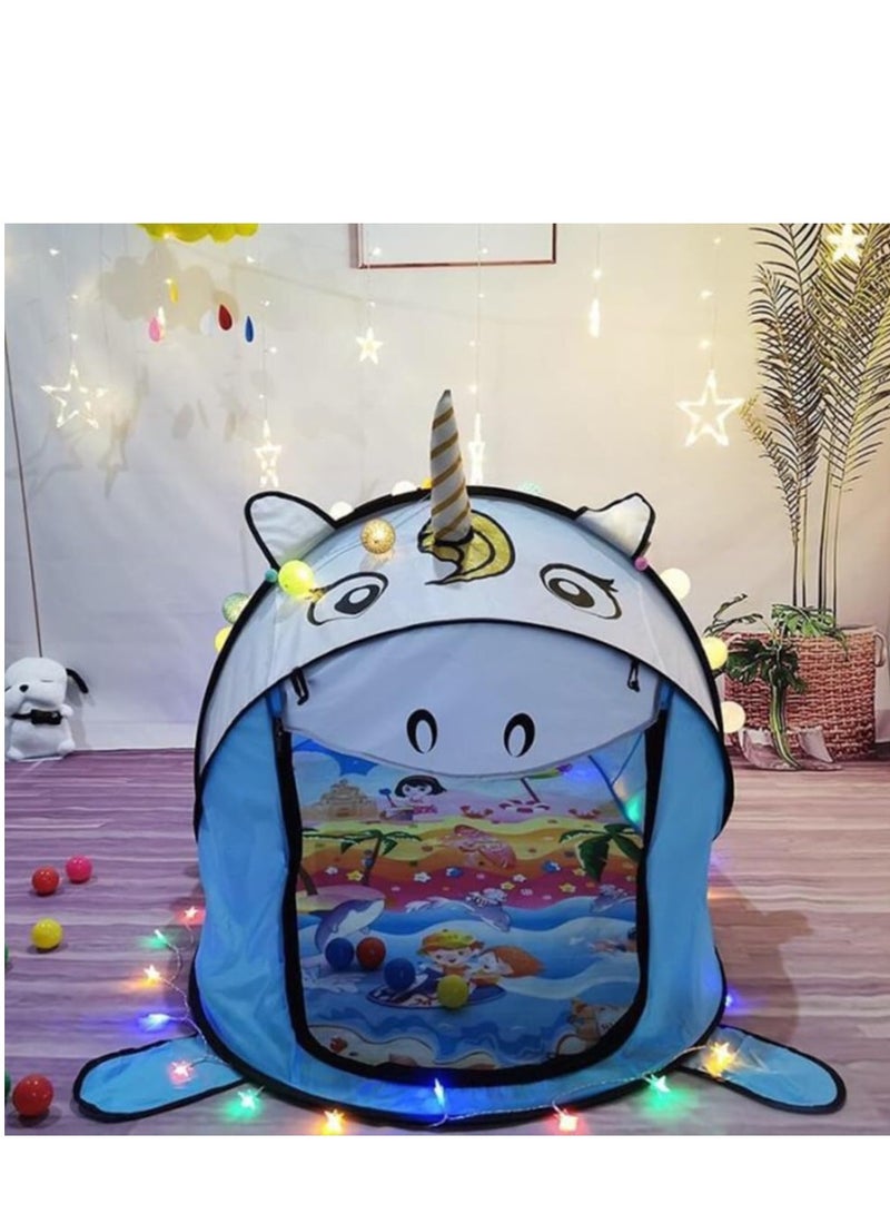 Generic Kids Portable Pop up Play Tent, Automatic Setup Outdoor and Indoor Fun House with Net Anti Mosquito Instant Foldable Playhouse Beach Carrying Bag for Girls Boys  - Image 2