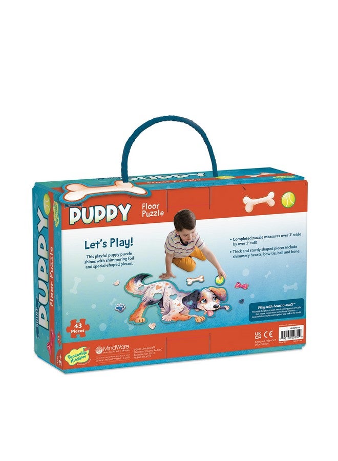 Peaceable Kingdom Shiny Puppy Floor Puzzle - 43-Piece Giant Floor Puzzle for Kids Ages 3 & up - Fun-Shaped Puzzle Pieces - Great for Classrooms - Image 4