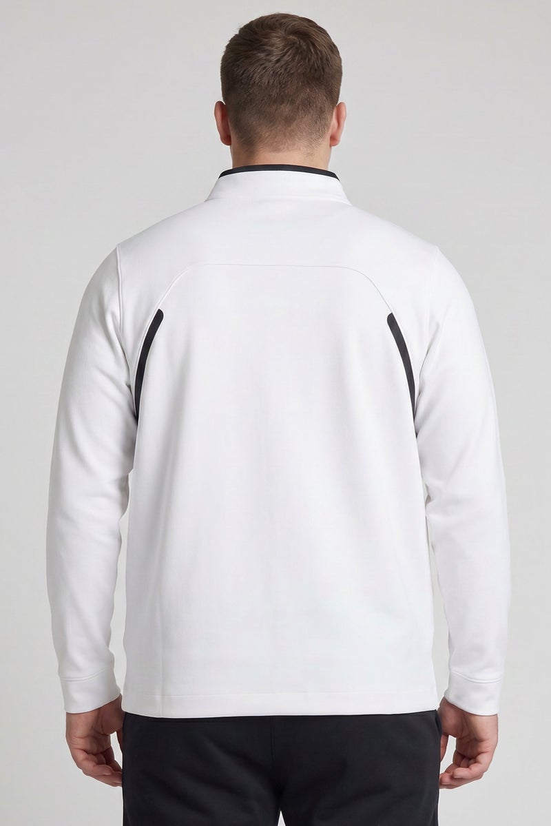 UNDER ARMOUR Men Loose Fit UA Rose Long Sleeve Outdoor Polo Shirt, White - Image 4
