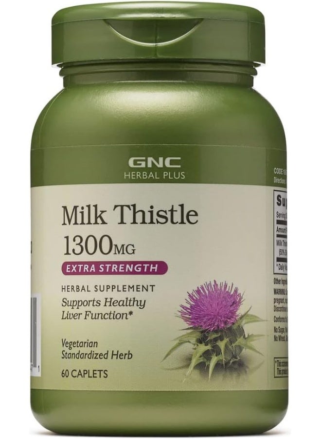 GNC Herbal Plus Milk Thistle 1300 Mg Extra Strength - Image 1
