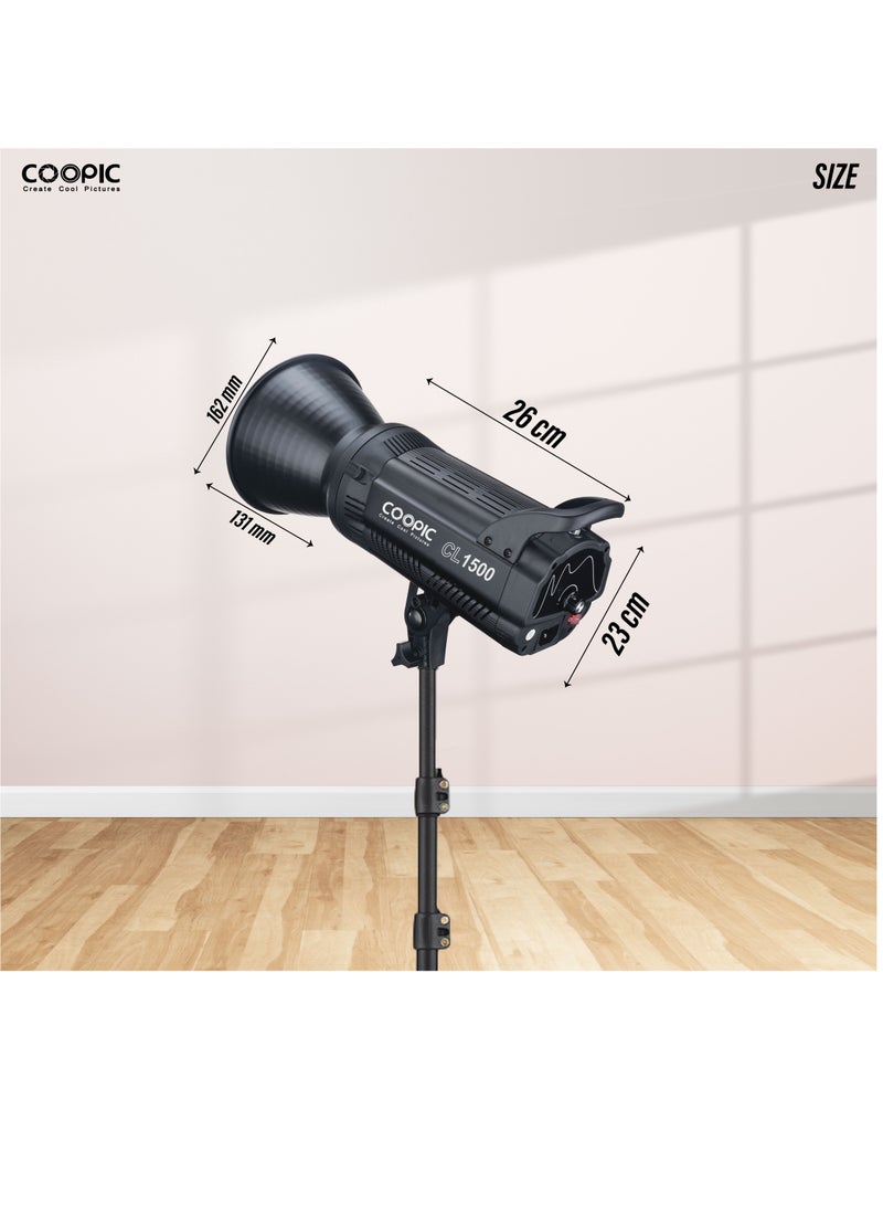 Coopic COOPIC Create Cool Picture 18000LM 5600K Studio Lighting with 96+ CRI, TLCI, Adjustable Brightness, Aluminum Alloy Cooling, LED Video Light for Filming, Videography, and Product Photography (CL1500) - Image 5