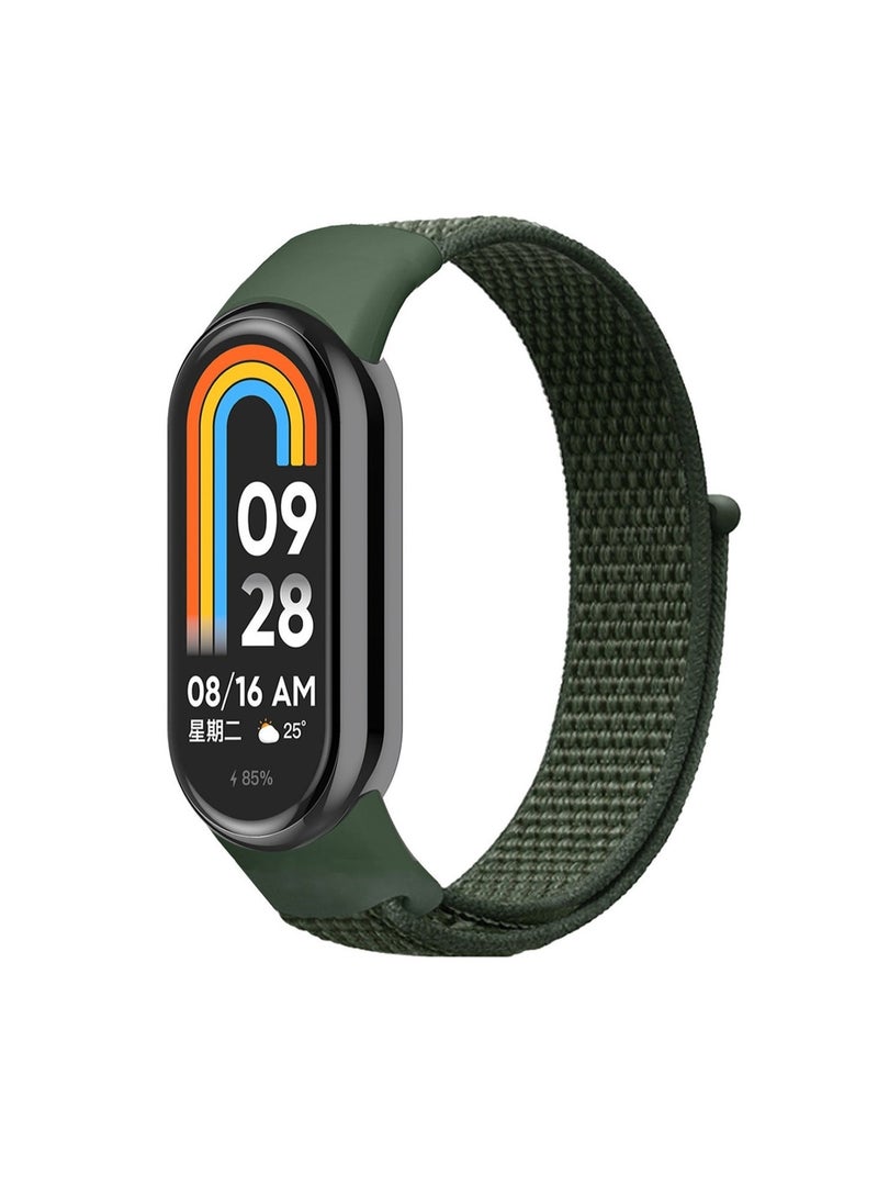 Nylon Strap Compatible With Xiaomi Mi Band 8 Soft Adjustable Band For Men And Women Green - Image 1