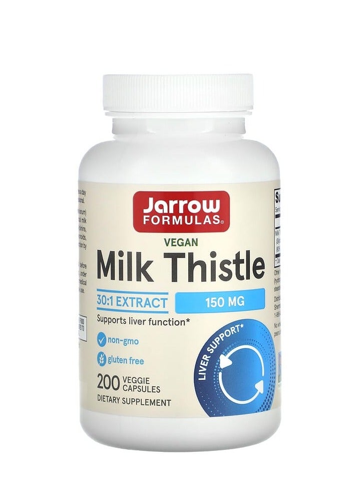 jarrow formulas Vegan Milk Thistle, 150 mg, 200 Veggie Capsules