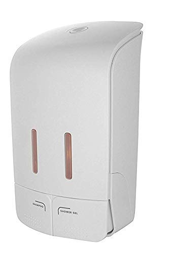 KR STORE Wall Mounted Plastic Soap Shampoo Body Shower 2 Compartments Dispenser Duo 500ml 500ml - Image 1