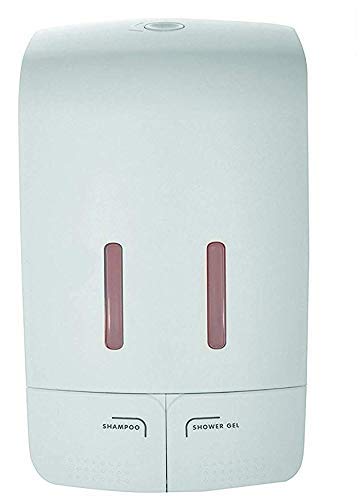 KR STORE Wall Mounted Plastic Soap Shampoo Body Shower 2 Compartments Dispenser Duo 500ml 500ml - Image 2