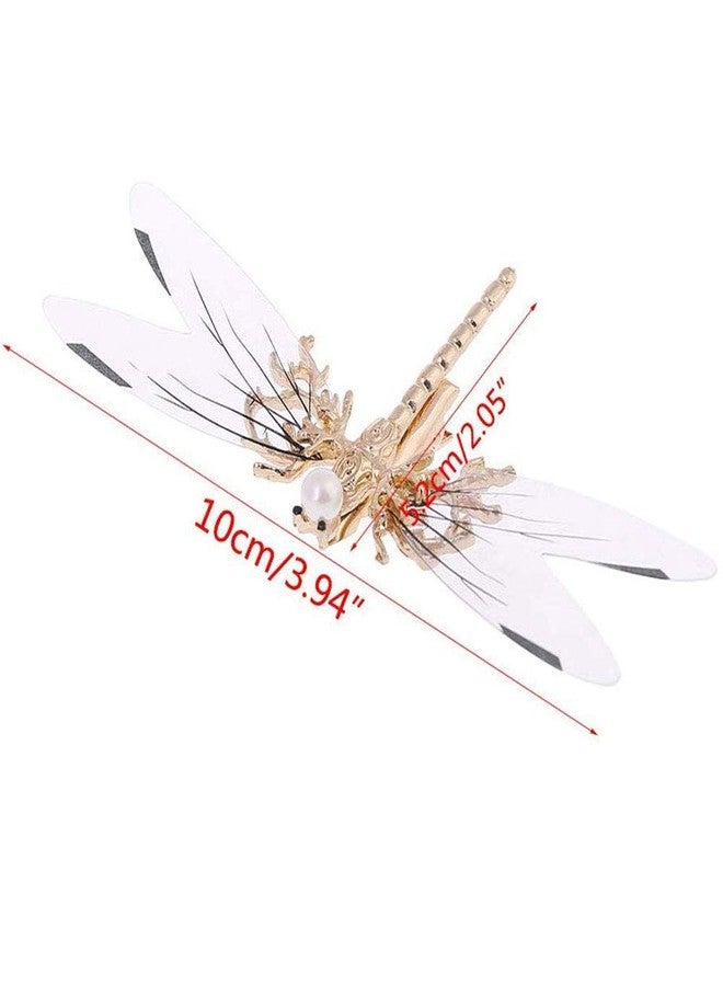canjoyn 3 PCS Baroque Gold Tone Alligator Hair Clips Dragonfly Starfish Hair Clips Bridal Pearl Hair Pins Wedding Hair Barrette Accessories Jewel Hair Pin - Image 3