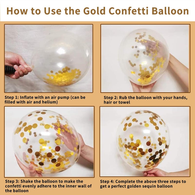 Zesliwy Gold White Sand Confetti Balloons, 50pcs 12 inch Beige Gold Nude Neutral Balloons for Birthday Wedding Bride Shower Party Decoration - Image 3