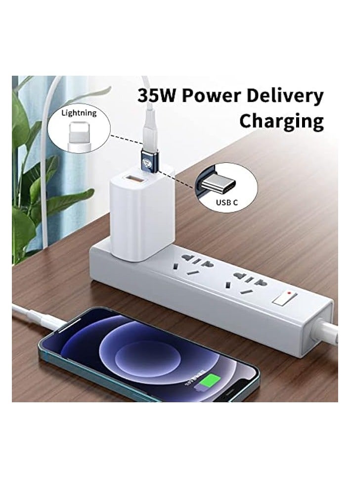 erorex 2 Pack USB C to Lightning Adapters with PD 35W Charging and Lanyard, USB C Male to Female Adapter, Compatible with Tablets, Phones, and USB C Devices (Not for Apple Pencil and Audio) - Image 2