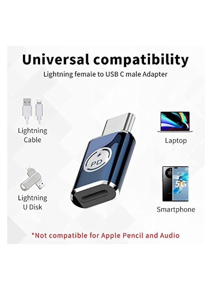 erorex 2 Pack USB C to Lightning Adapters with PD 35W Charging and Lanyard, USB C Male to Female Adapter, Compatible with Tablets, Phones, and USB C Devices (Not for Apple Pencil and Audio) - Image 4