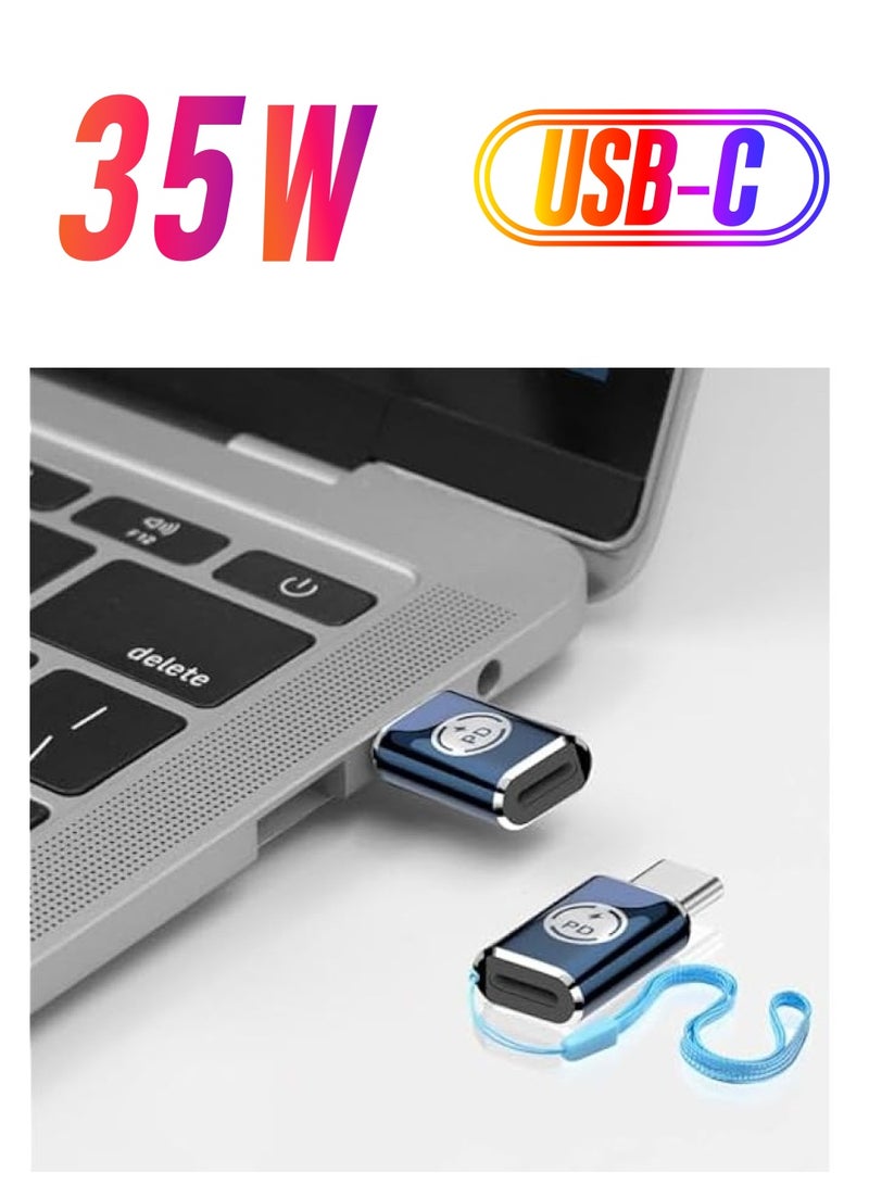 erorex 2 Pack USB C to Lightning Adapters with PD 35W Charging and Lanyard, USB C Male to Female Adapter, Compatible with Tablets, Phones, and USB C Devices (Not for Apple Pencil and Audio) - Image 1