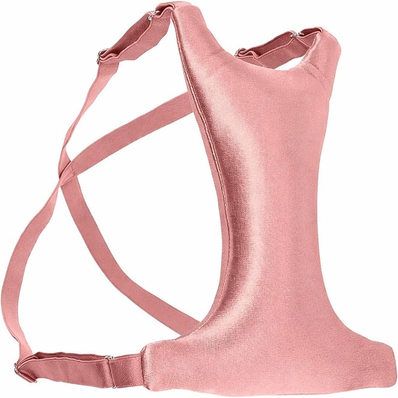 Breast Pillow, Chest Wrinkles Prevention and Breast Support, Adjustable Memory Foam, Breathable Silk Fabric, Side Sleeping Support Ideal Augmentation, Reduction, Implants and Nursing (Pink) - Image 1