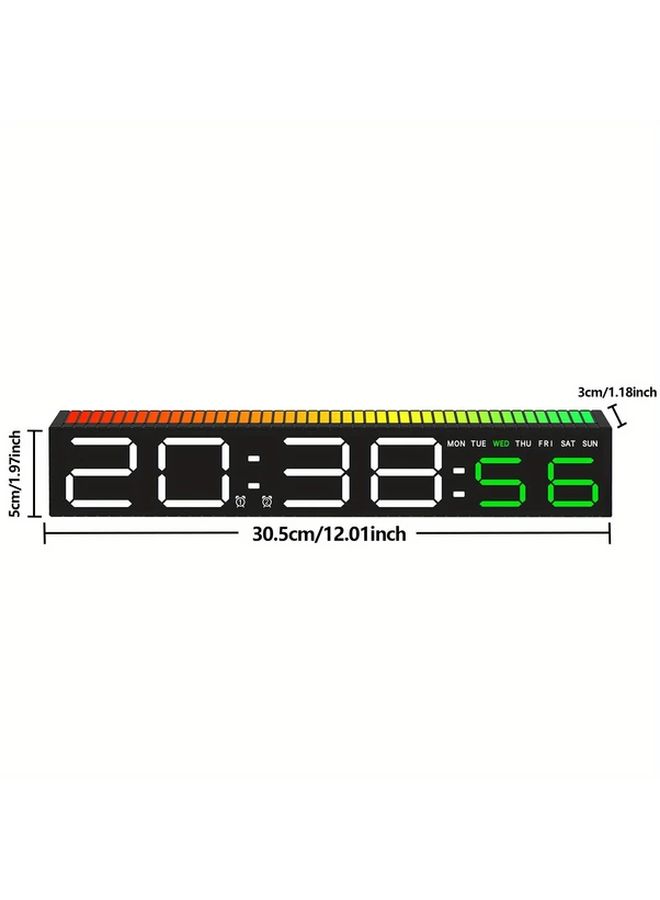 White Red Digit Light Up Electronic Clock Digital Display Date Temperature USB Powered Alarm Bedside - Image 3
