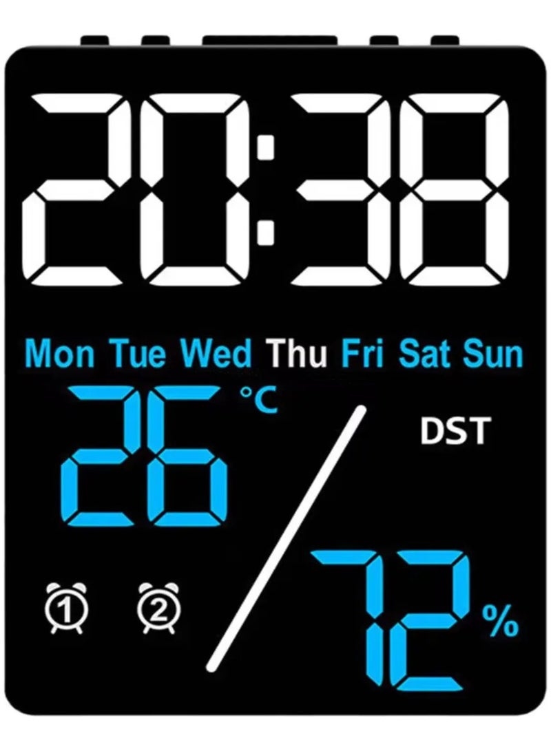 Multi-Function LED Digital Clock – Time, Day, Temperature & Humidity Display – Dual Alarm with Modern Design for Home & Office - Image 1