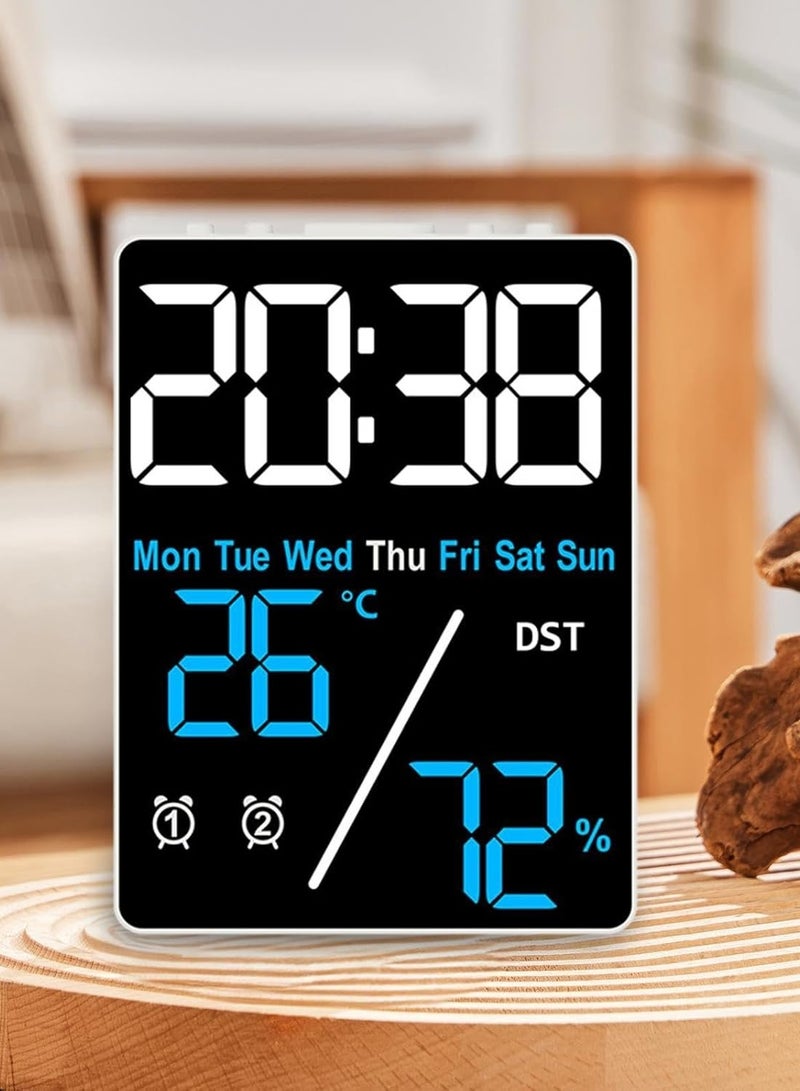 Multi-Function LED Digital Clock – Time, Day, Temperature & Humidity Display – Dual Alarm with Modern Design for Home & Office - Image 4