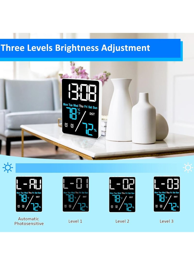 Multi-Function LED Digital Clock – Time, Day, Temperature & Humidity Display – Dual Alarm with Modern Design for Home & Office - Image 5