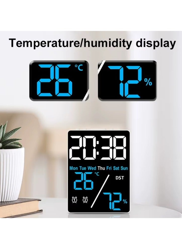 Multi-Function LED Digital Clock – Time, Day, Temperature & Humidity Display – Dual Alarm with Modern Design for Home & Office - Image 2