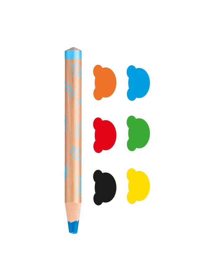 كاريوكا أقلام تلوين كاريوكا للأطفال 3 في 1 - أقلام جامبو قابلة للغسل للأطفال، أقلام تلوين وشمع ألوان مائية في منتج واحد، ألوان متنوعة، 6 قطع - Image 2