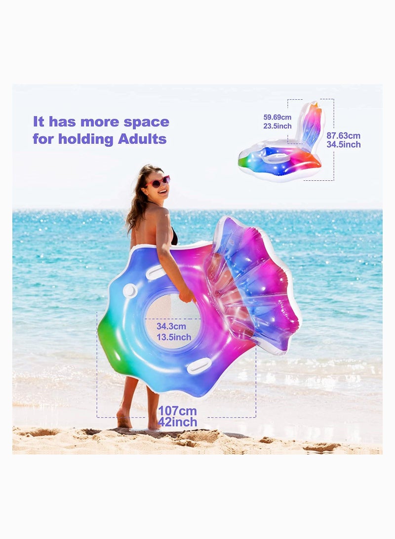 SYOSI Pool Float Adults, Inflatable Shell Pool Float Water Chair with Cup Holder and Headrest, Large Swimming Pool Raft & Recliner, Funny Pool Lounger Chair for Adults Kids Outdoor Summer Pool Beach Party - Image 3