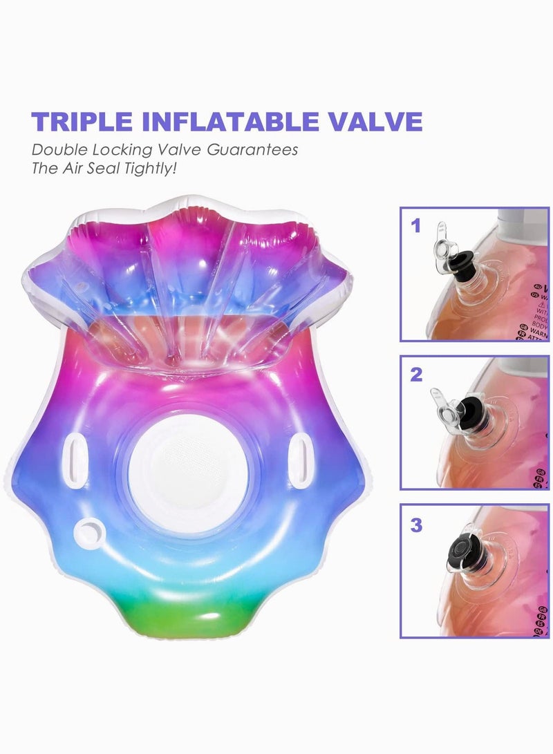 SYOSI Pool Float Adults, Inflatable Shell Pool Float Water Chair with Cup Holder and Headrest, Large Swimming Pool Raft & Recliner, Funny Pool Lounger Chair for Adults Kids Outdoor Summer Pool Beach Party - Image 5