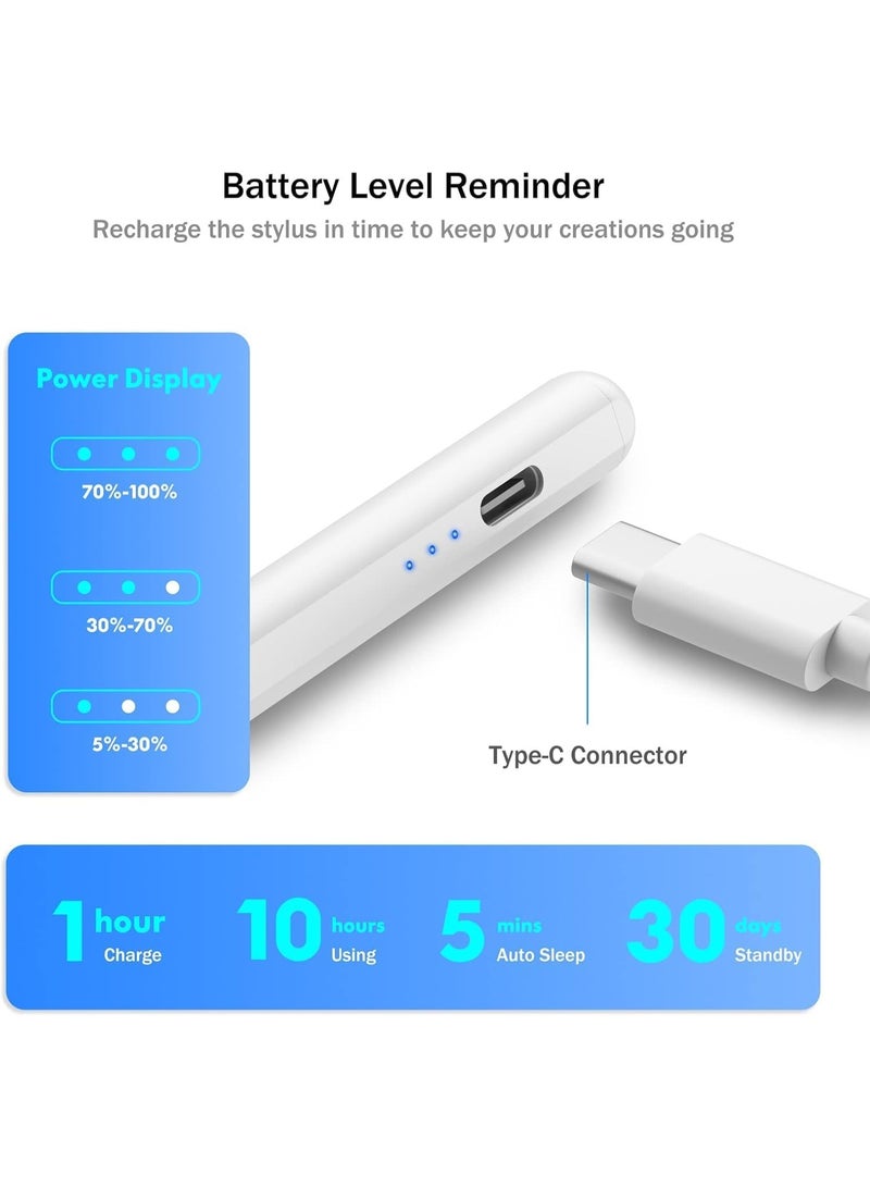 MOSH Universal Stylus Pen with POM Tip – Magnetic, Rechargeable Tablet Pencil for Android/iPad/Pro/Air/Mini/iPhone/Samsung/Lenovo/iOS & All Touch Screen Devices - Image 3