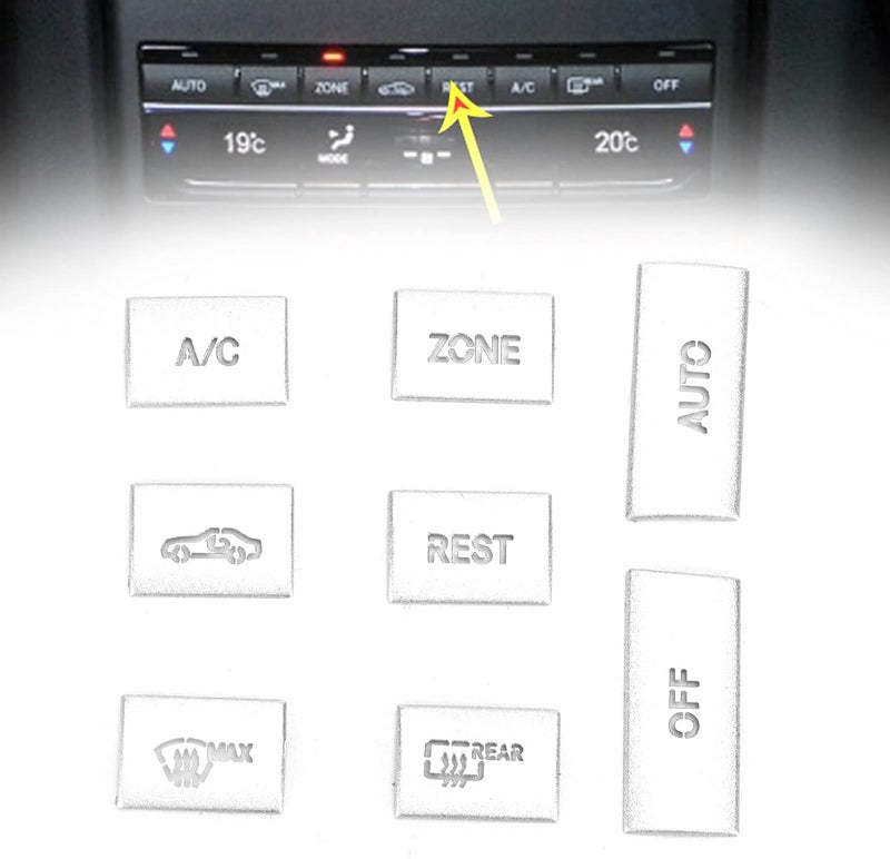 klarako AC Button Cover, 8pcs Air Conditioner Button Knob Cover Trim Replacement for E?Class W212 2010?15 - Image 3