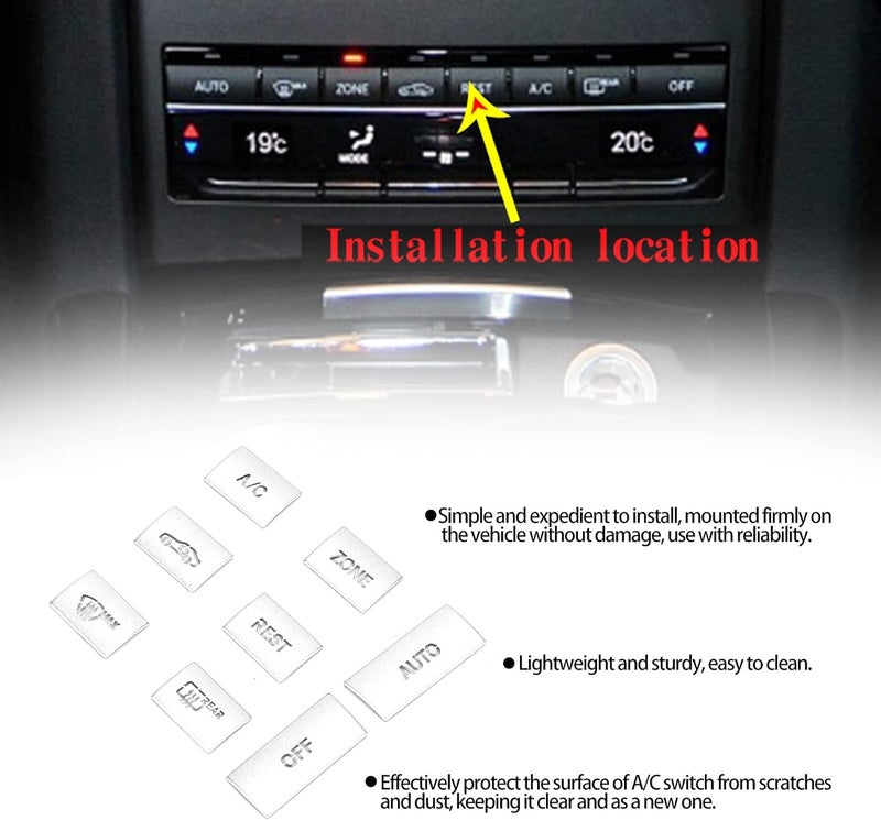 klarako AC Button Cover, 8pcs Air Conditioner Button Knob Cover Trim Replacement for E?Class W212 2010?15 - Image 5