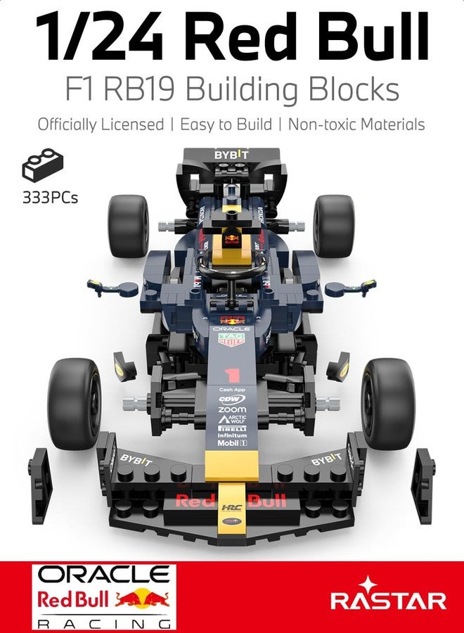 RASTAR سيارة سباق RASTAR 1/24 RedBull F1 - قطع بناء - هدية لعشاق F1 - مرخصة رسميًا 333 قطعة نموذج سيارة Oracle RedBull Formula 1 RB19 لمجموعات البناء للعب والعرض - Image 2