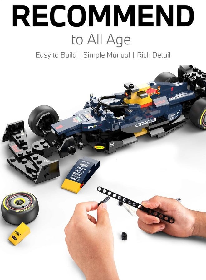 RASTAR سيارة سباق RASTAR 1/24 RedBull F1 - قطع بناء - هدية لعشاق F1 - مرخصة رسميًا 333 قطعة نموذج سيارة Oracle RedBull Formula 1 RB19 لمجموعات البناء للعب والعرض - Image 4