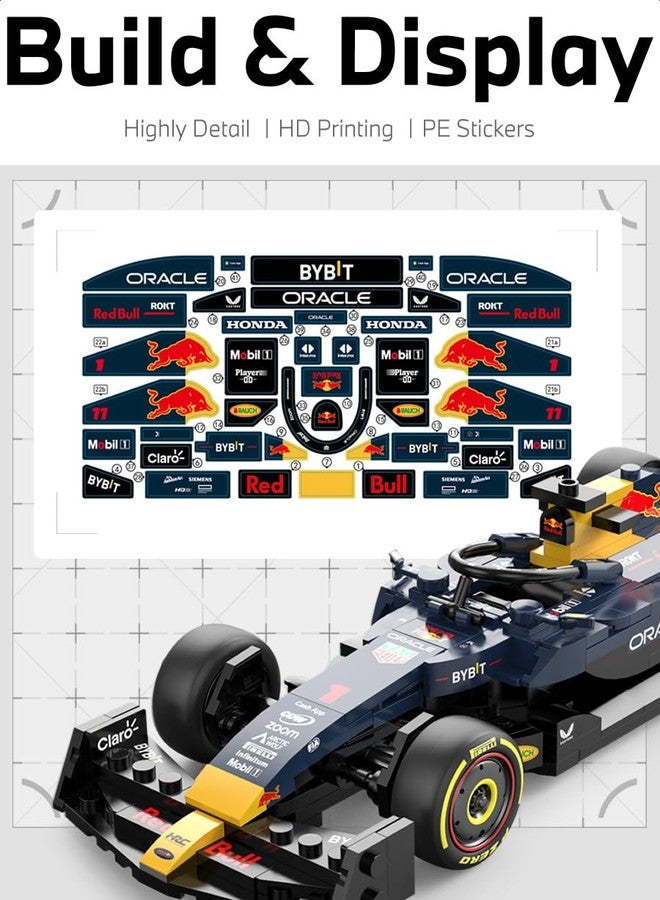 RASTAR سيارة سباق RASTAR 1/24 RedBull F1 - قطع بناء - هدية لعشاق F1 - مرخصة رسميًا 333 قطعة نموذج سيارة Oracle RedBull Formula 1 RB19 لمجموعات البناء للعب والعرض - Image 5