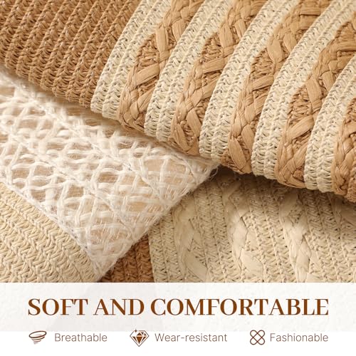 Pleneal Straw Beach Bags For Women, Large Straw Handbags for Women Woven Shoulder Purses Summer Shopping Travel Tote Bag - Image 4