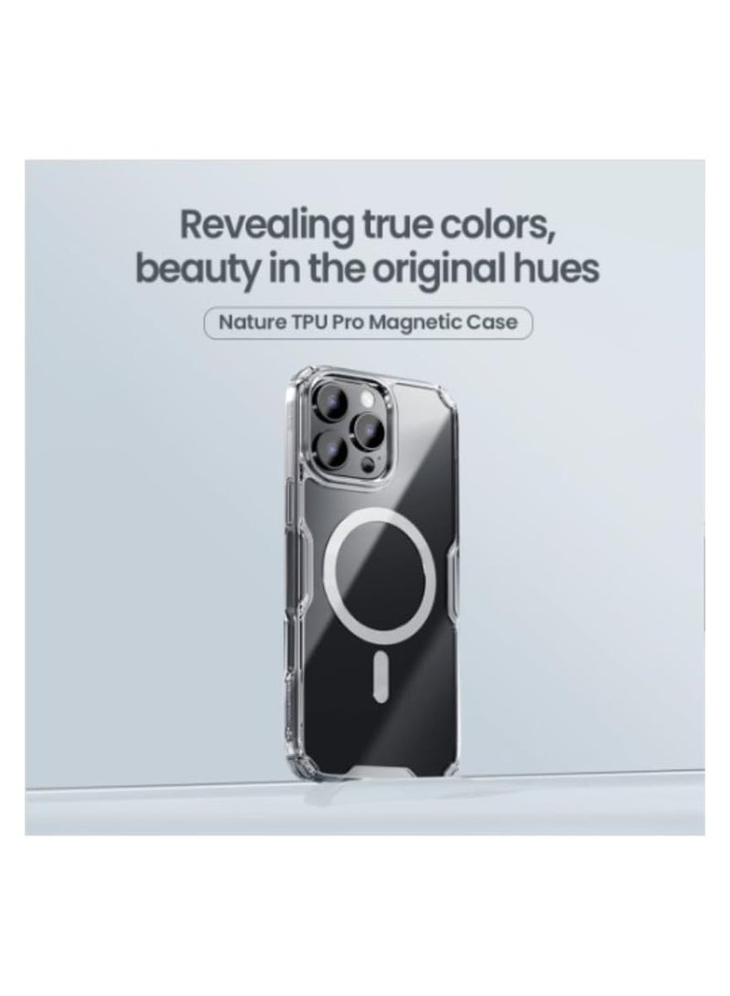 Nillkin Nature TPU Pro Magnetic Series Rugged Shockproof Case With Hard Back Tpu Shock Absorb Cover Raised Bezel Camera Protect Fits Apple iPhone 16 Pro Max - Blue - Image 3