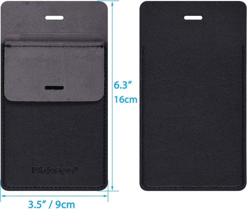 Wisdompro Pocket Protector, 3 Pack PU Leather Heavy Duty Pen Holder Pouch for Shirts, Lab Coats, Pants - Multi-Purpose - Holds Pens, Pointers, Pencils, and Notes - Black - Image 3