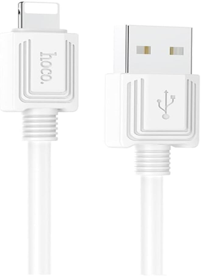 Hoco - Hoco X73 - Charging And Data Transmittion Cable (2.4A -1M), USB-A To Lightning Plug, Compatible With Apple iPhone iPad Airpods - White - Image 1