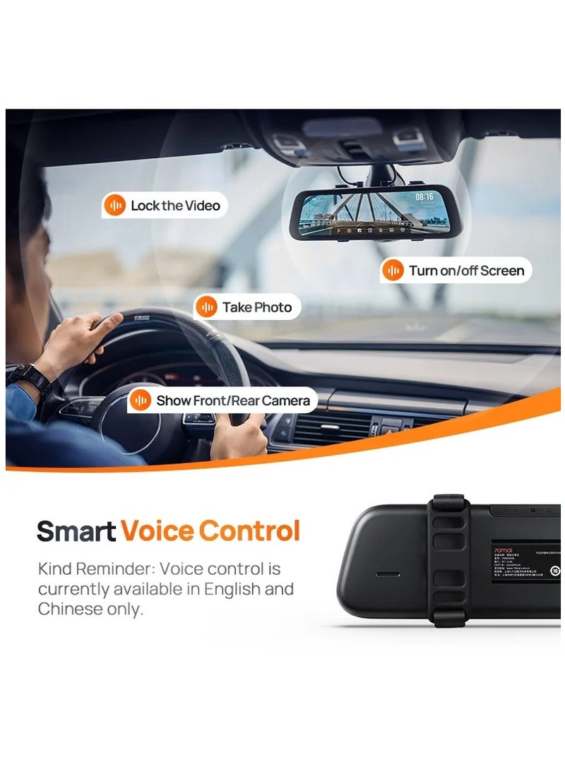70mai - 70mai S500 Rearview Mirror DashCam,3K 1944P Front and FHD Rear,STARVIS 2 with Dual HDR, 9.35” IPS Touch Screen,G-Sensor,WiFi,Super Capacitor,Optional Parking Mode,Upto 128GB Supported - Image 1