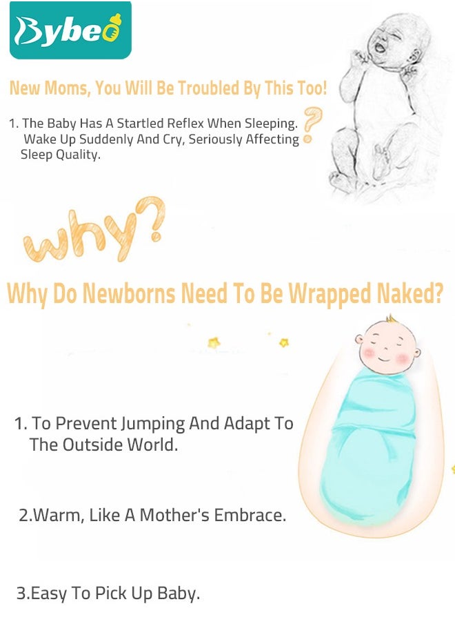 Bybeo 8 PCS Baby Swaddle Blanket Wrap Cap Gloves and Foot Straps Set Newborn Infant Sleep Sack With Caps 100% Breathable Cotton 0-4 Month  - Image 3