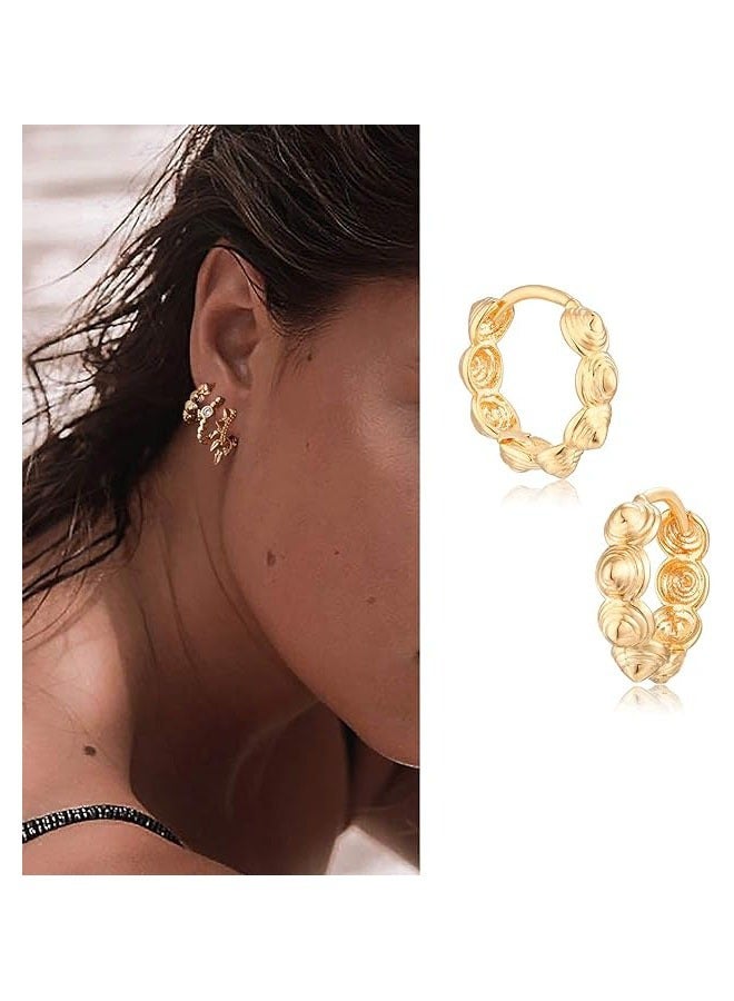 Mevecco Women Huggie Earrings Gold Hoop Sleeper 14K Gold Filled Small Simple Handmade Hypoallergenic Everyday Jewelry - Image 3