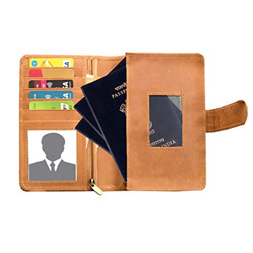 ABYS Genuine Leather Tan Women Clutch||Passport Wallet||Card Holder||Purse - Image 2