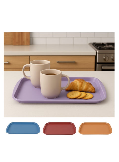 Multi-colored plastic serving tray - 36 x 27 cm - 612