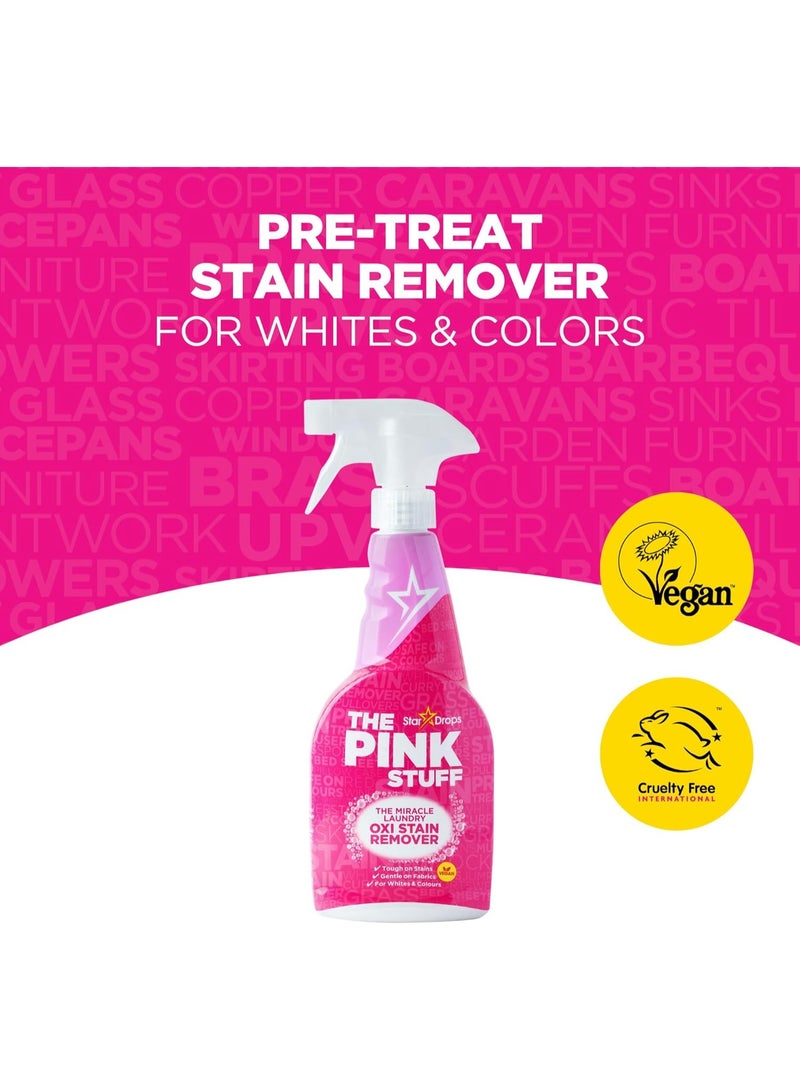 ستاردروبس ذا بينك ستاف مزيل البقع المعجزة للغسيل بخاخ عبوتين – منظف قوي قبل الغسيل للملابس البيضاء والملونة، 33.81 أوقية سائلة لكل عبوة - Image 2