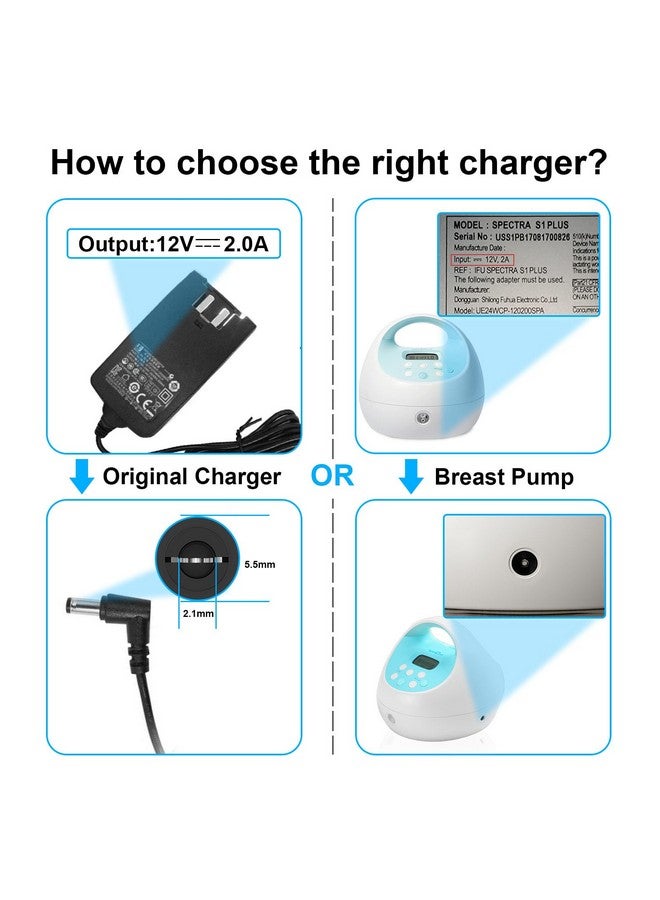 IBERLS for Spectra Pump Charger, Power Cord for S1, S2, Plus, S3 Pro, SG Synergy Gold, SPS100, SPS200, 10FT Charging Cable, Led Light, Black - Image 2
