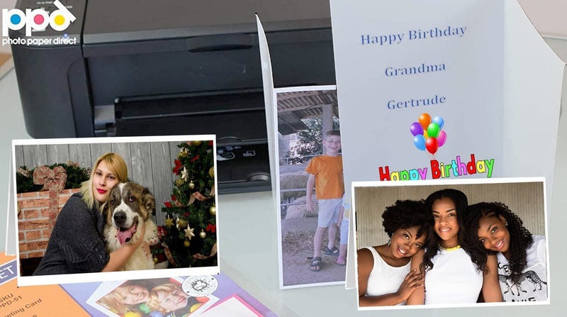 PPD Greeting Card Paper, Printable Greeting Cards With Envelopes for Inkjet Printer, 8.5 x 11 Blank Half Fold to 5.5 x 8.5 Custom Cards for Birthday, Wedding, Invitations, Thank You Note (20 Sheets) - Image 2