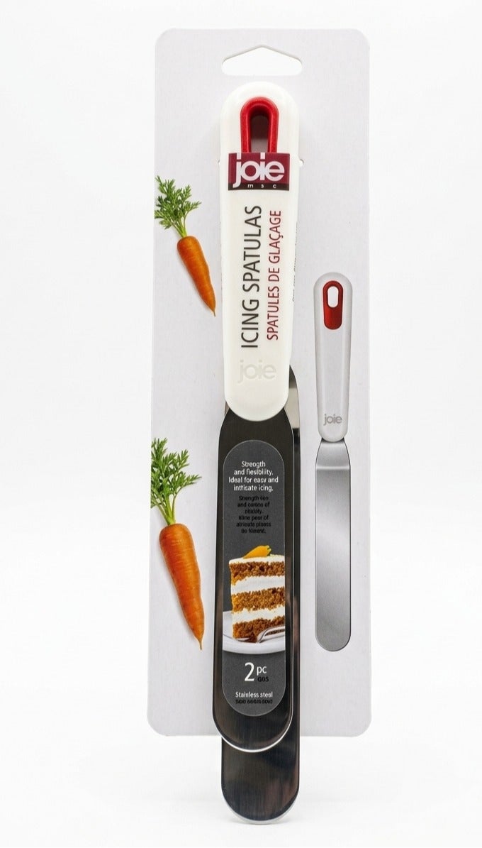 Joie MSC Joie Icing Spatula Set Stainless Steel Cake Frosting Spreader 2 Piece Baking Palette Knife Flexible Blade for Cake Decorating Pastry Cream Spreading Kitchen Baking Tools - Image 1