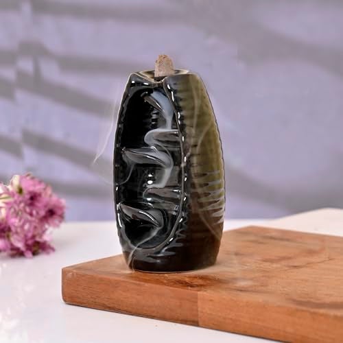 Craftam Ceramic Backflow Smoke Fountain Incense Holder for Home Decor Gifts with 20 Smoke Cones by Craftam - Image 1