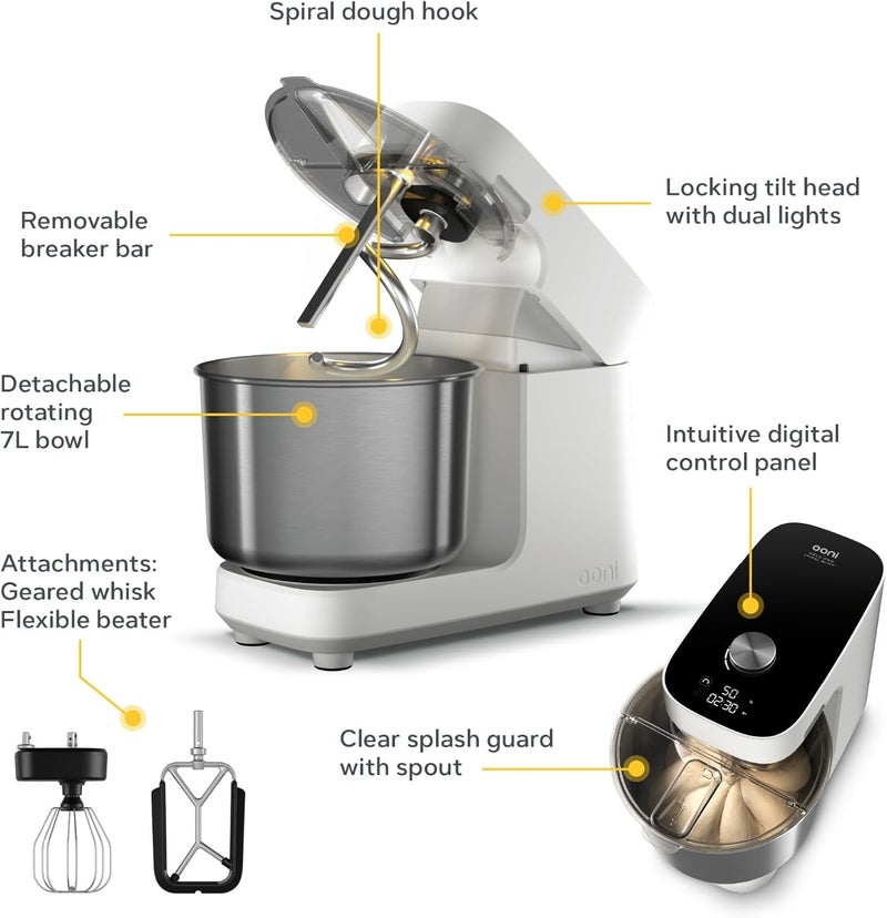 ooni Halo Pro Spiral Mixer in Polar White - Image 3